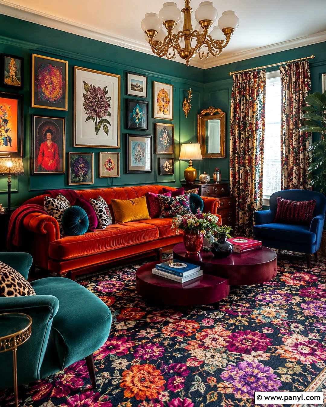 Maximalist Teal Wall Orange Sofa - 20 Teal Wall Orange Sofa Ideas