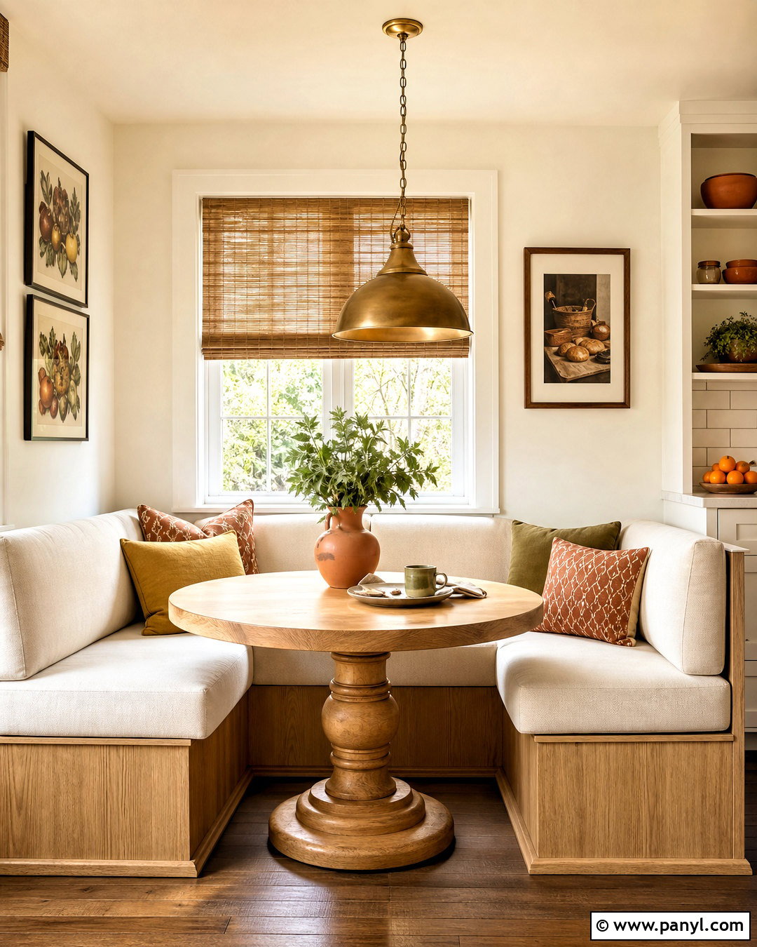Mayonnaise OC-85 Breakfast Nook - 20 benjamin moore warm white ideas