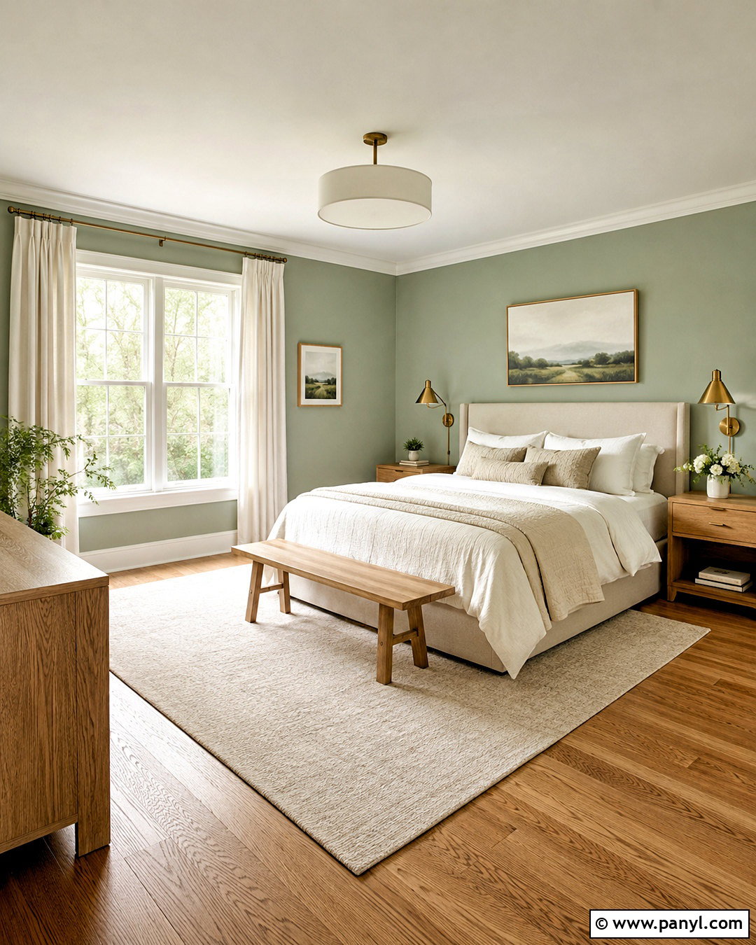 Meadow Sage Bedroom With White Bedding - 20 meadow sage sherwin williams ideas