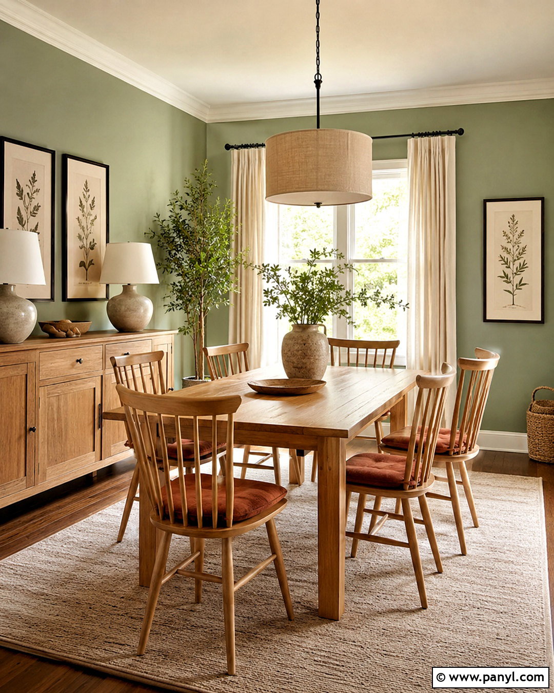 Meadow Sage Dining Room With Oak Furniture - 20 meadow sage sherwin williams ideas