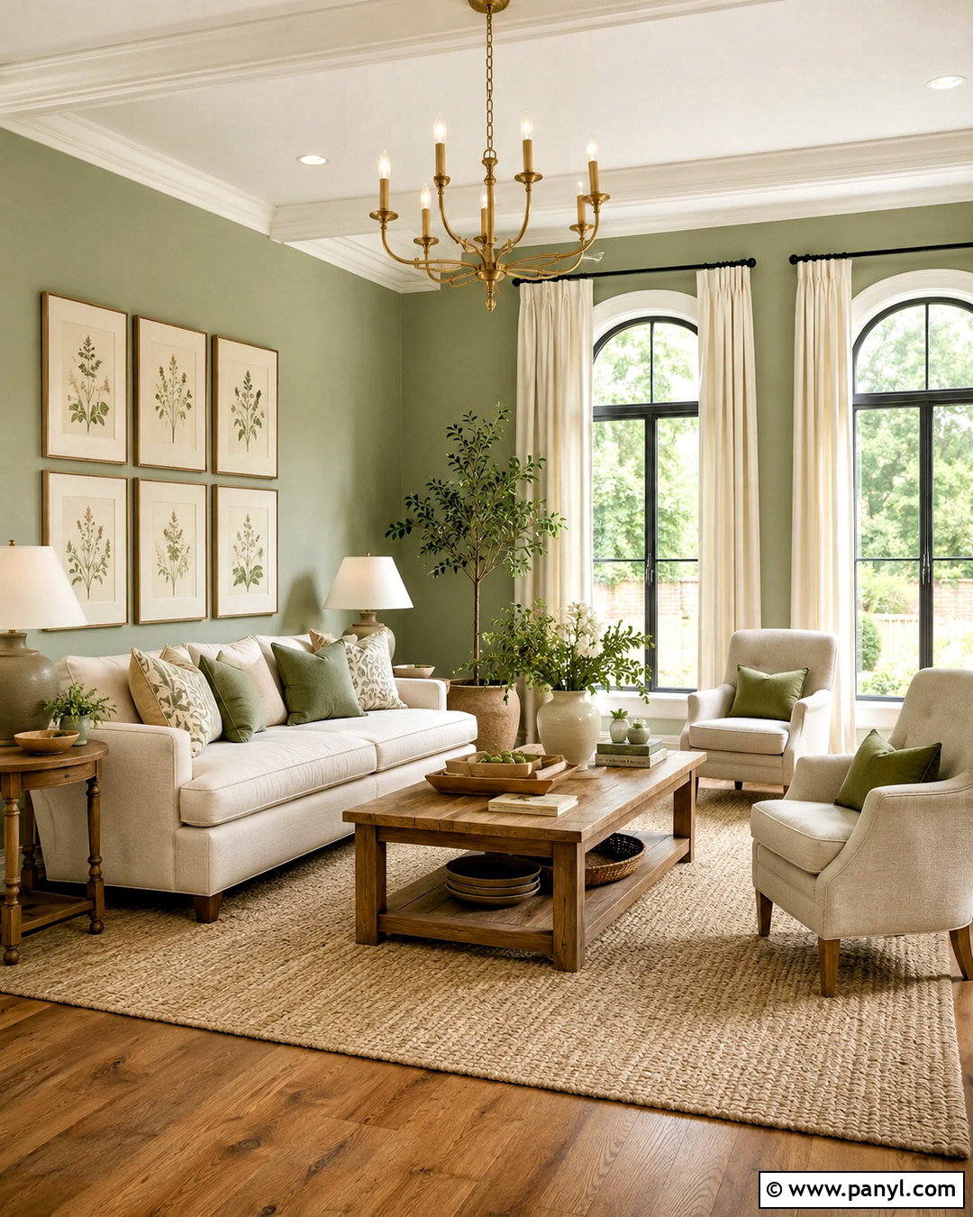Meadow Sage Living Room With Cream Furniture - 20 meadow sage sherwin williams ideas