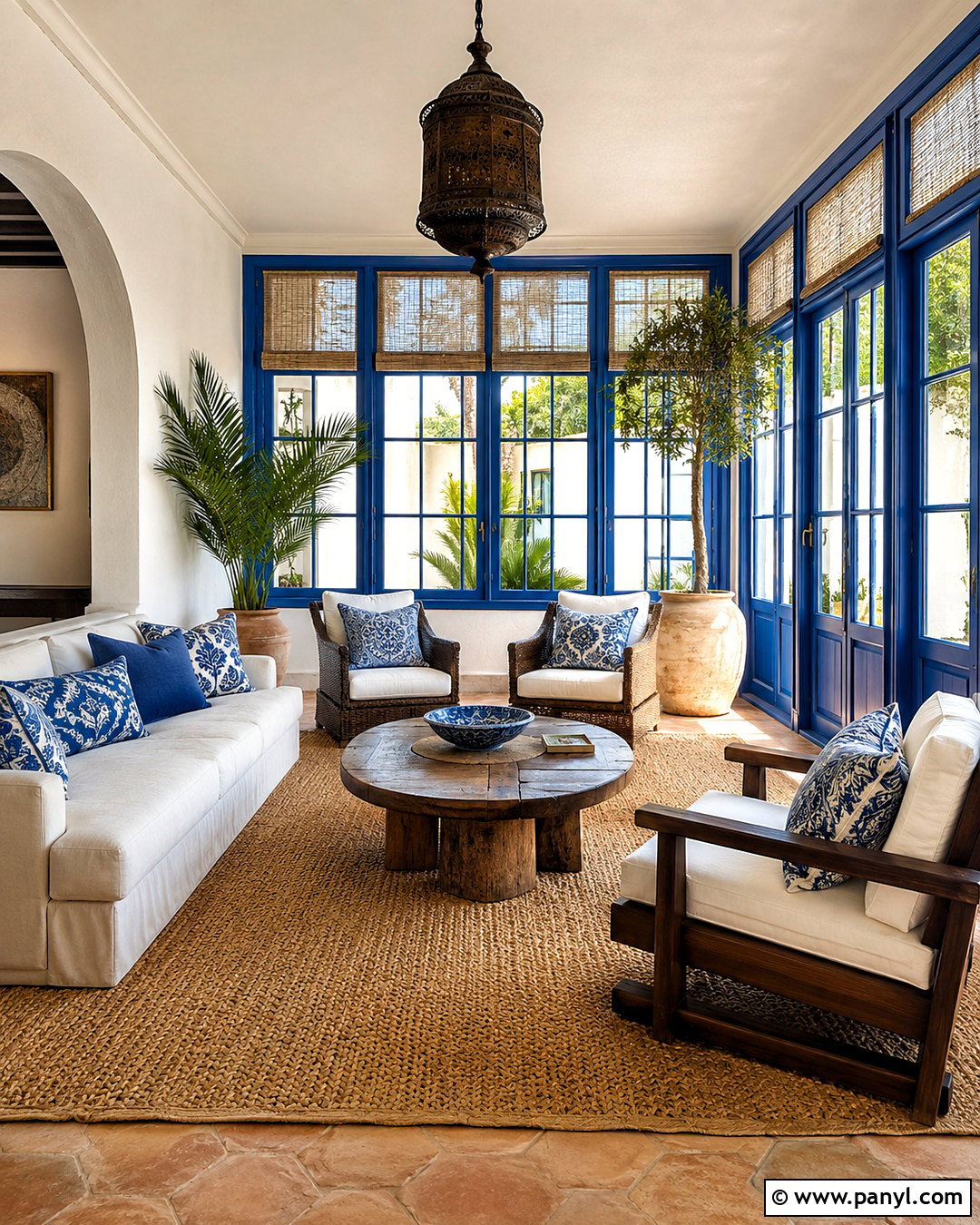 Mediterranean Azure Sunroom - 20 blue sunroom ideas