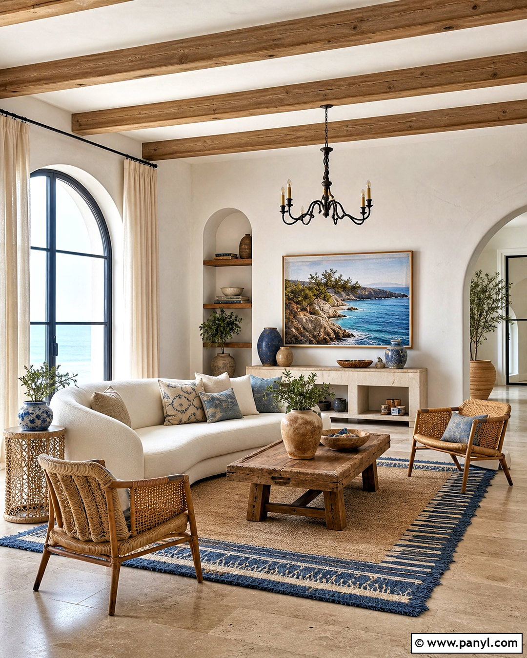 Mediterranean Beachy Living Room - 20 beachy interior design ideas