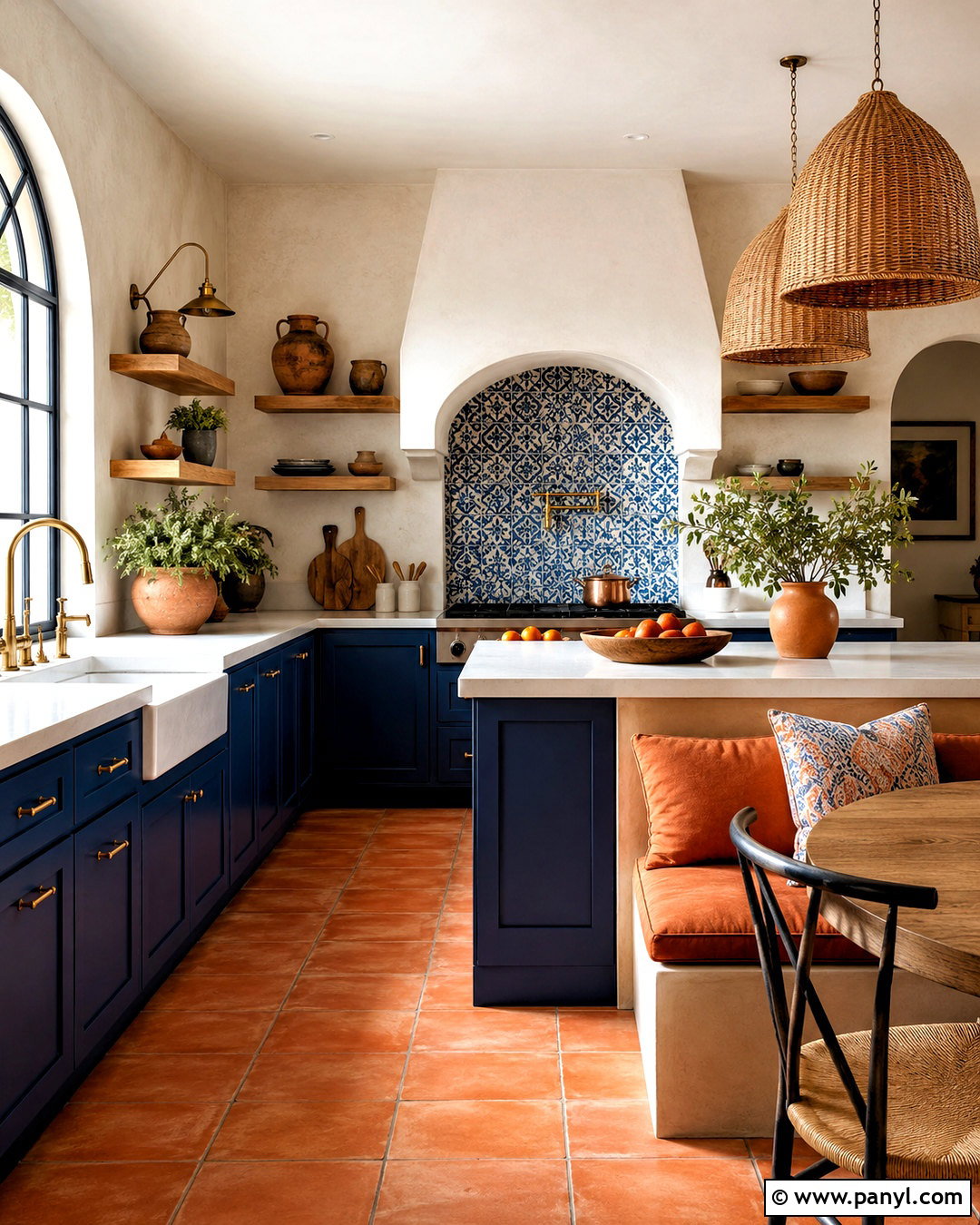 Mediterranean Blue And Orange Kitchen - 20 blue and orange kitchen ideas