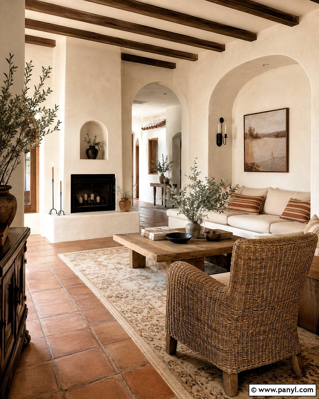 Mediterranean Cream Plaster Room - 20 plastering walls ideas