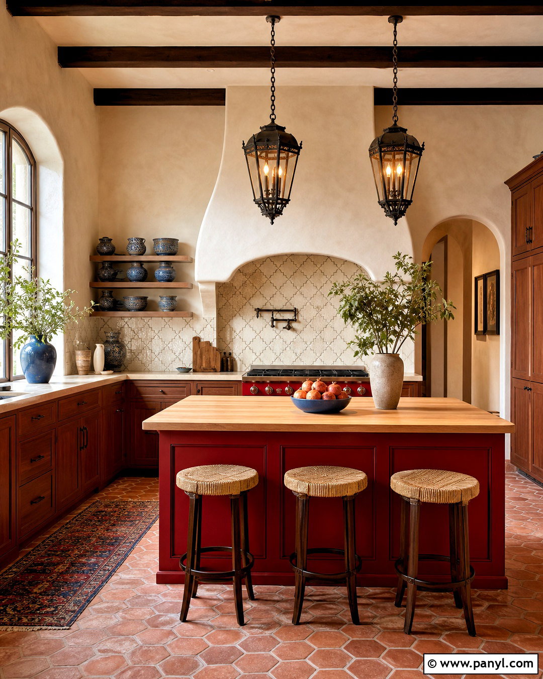 Mediterranean Kitchen With Red Accents - 20 kitchen with red accents