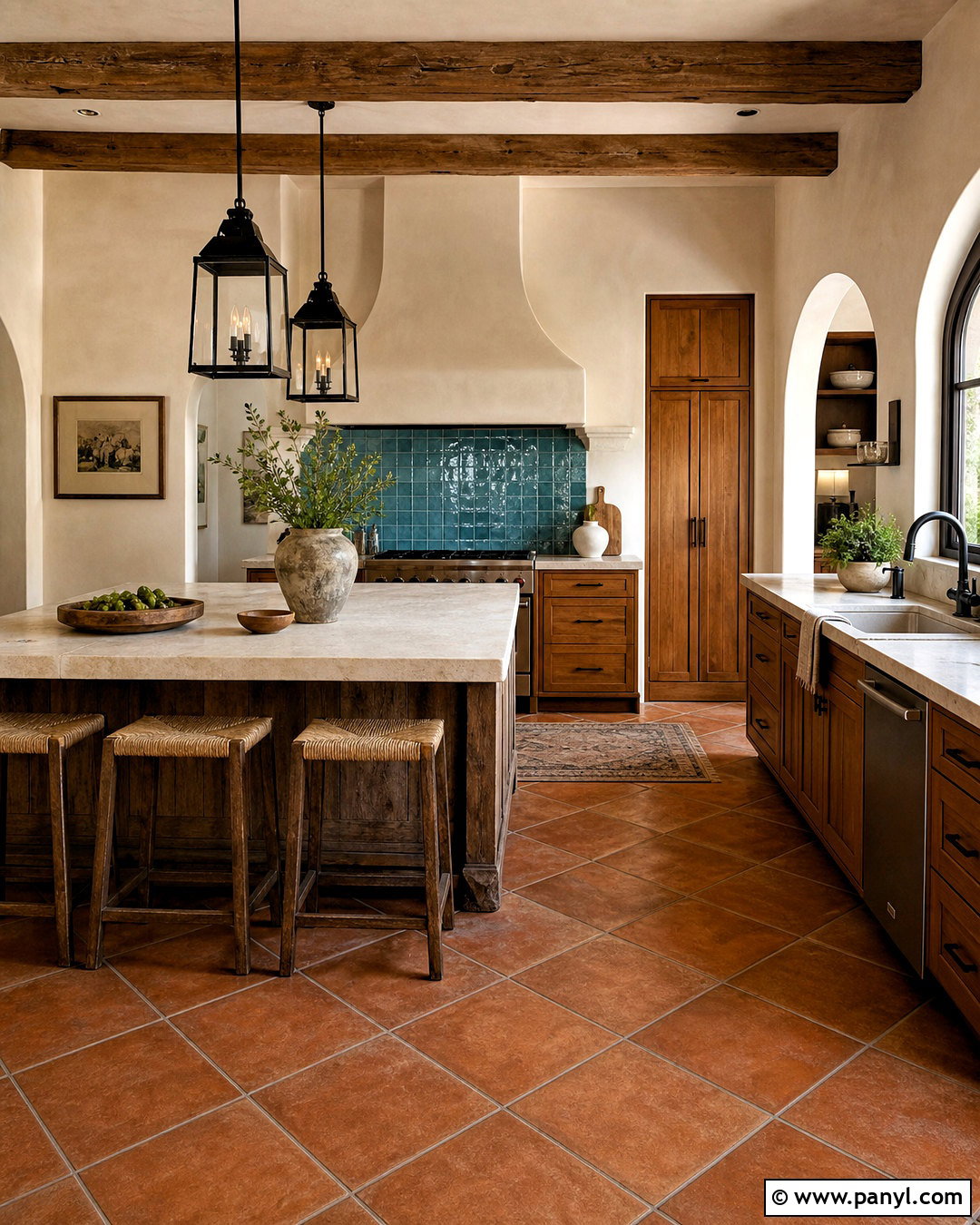 Mediterranean Kitchen With Terra Cotta Tile Floor - 20 kitchen with terra cotta tile floor ideas
