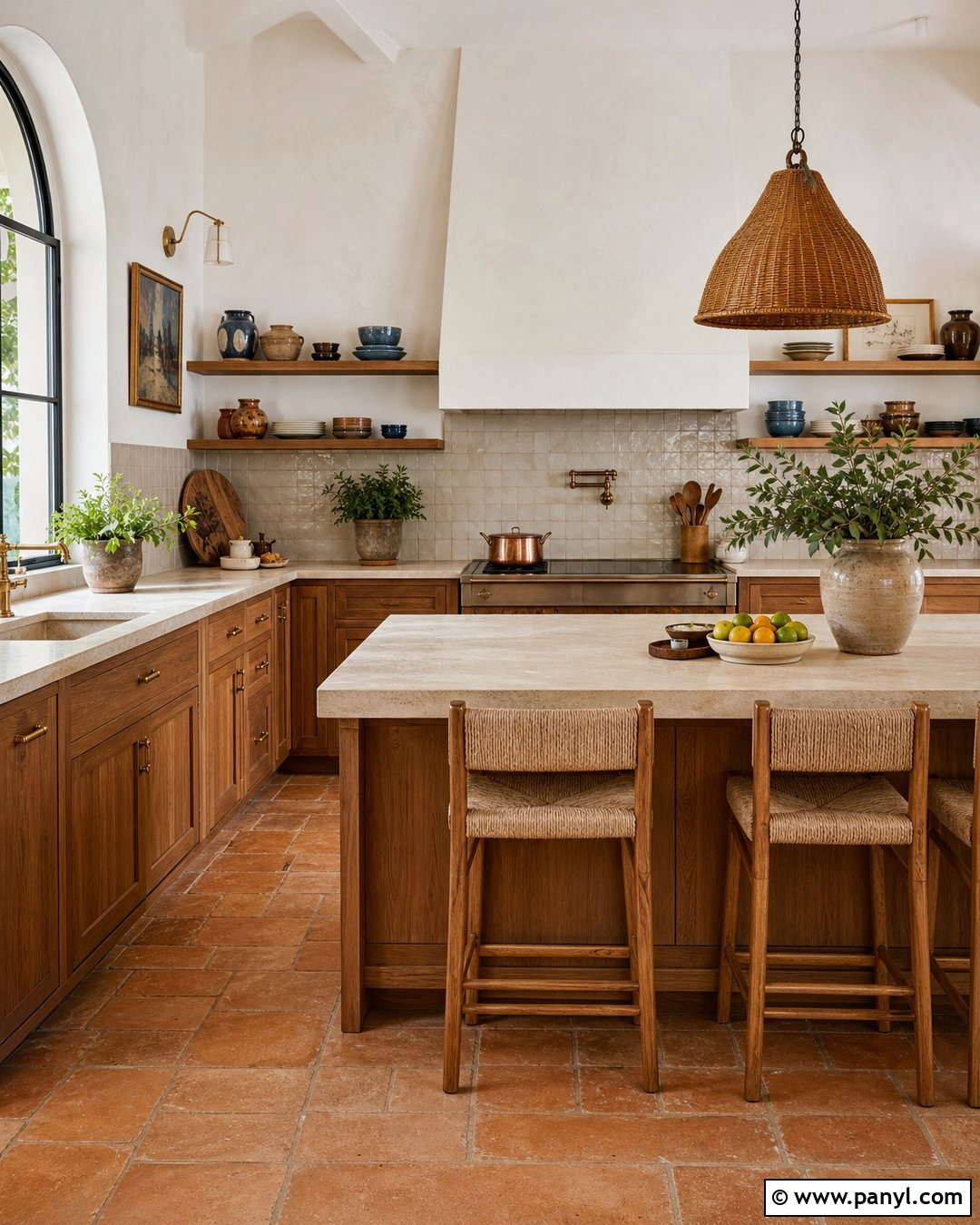 Mediterranean Limewash Kitchen - 35 Line Wash Walls