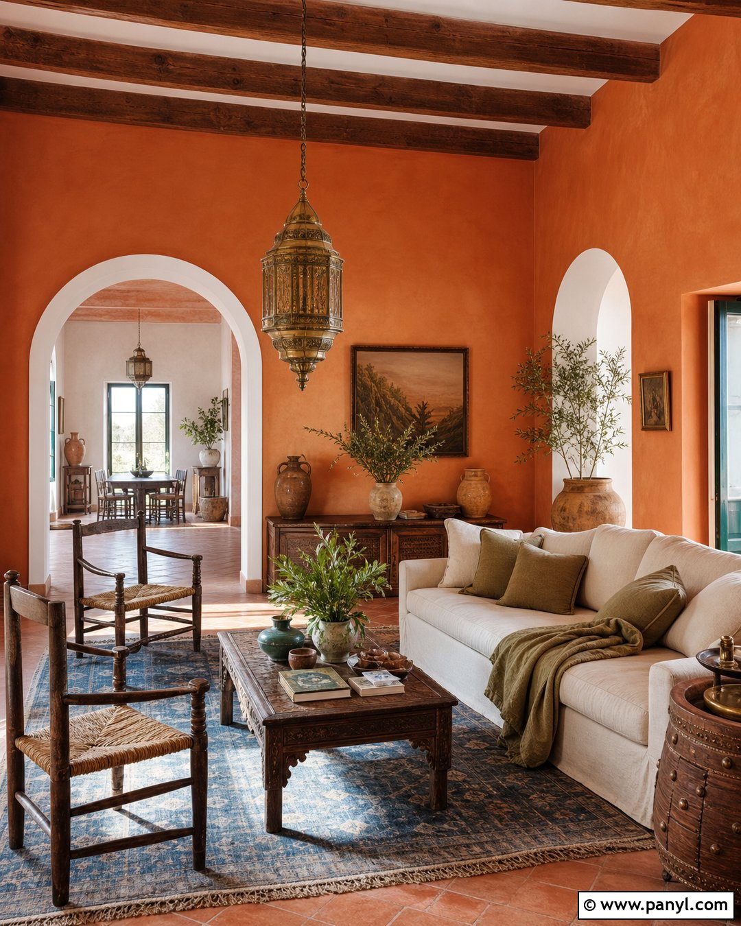 Mediterranean Terracotta Living Room Walls - 40 Terracotta Wall Color Ideas
