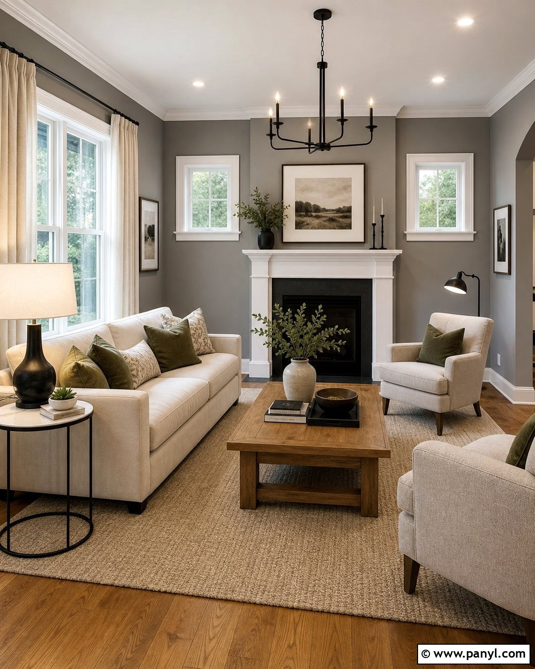 Medium Gray Living Room With Cream Furniture - 20 Medium Gray Wall Paint Ideas
