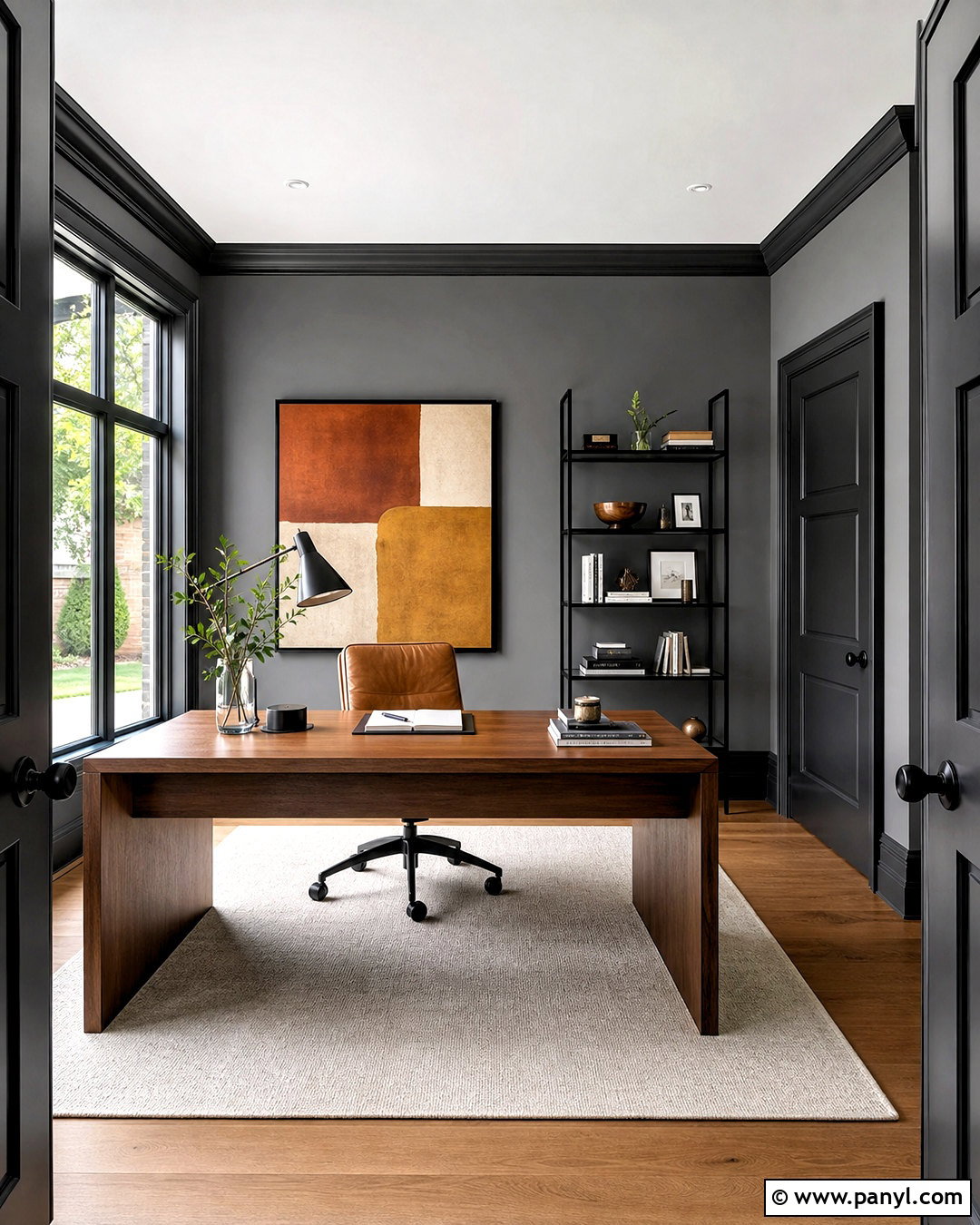 Medium Gray Walls With Dark Gray Trim - 20 wall and trim colors ideas