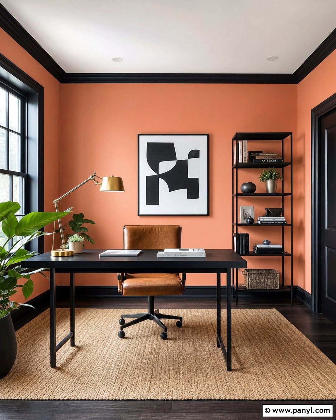 Melon Walls With Black Trim - 20 Melon Walls