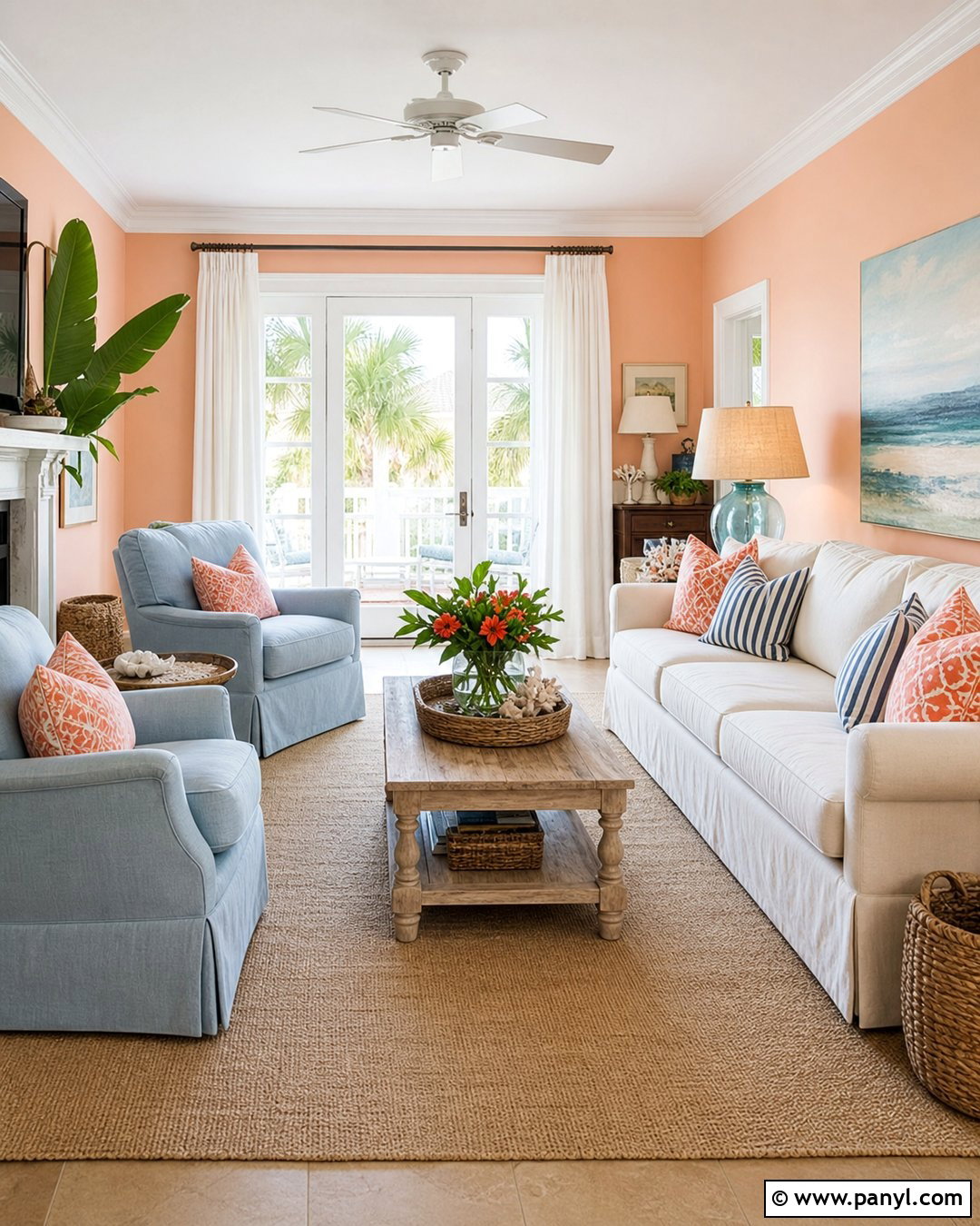 Melon Walls With Coastal Decor - 20 Melon Walls