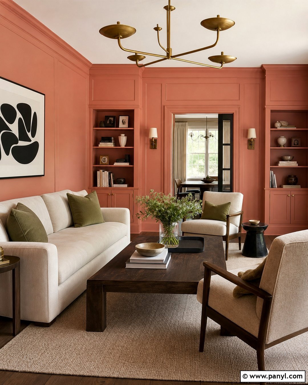 Melon Walls With Color Drenched Trim - 20 Melon Walls