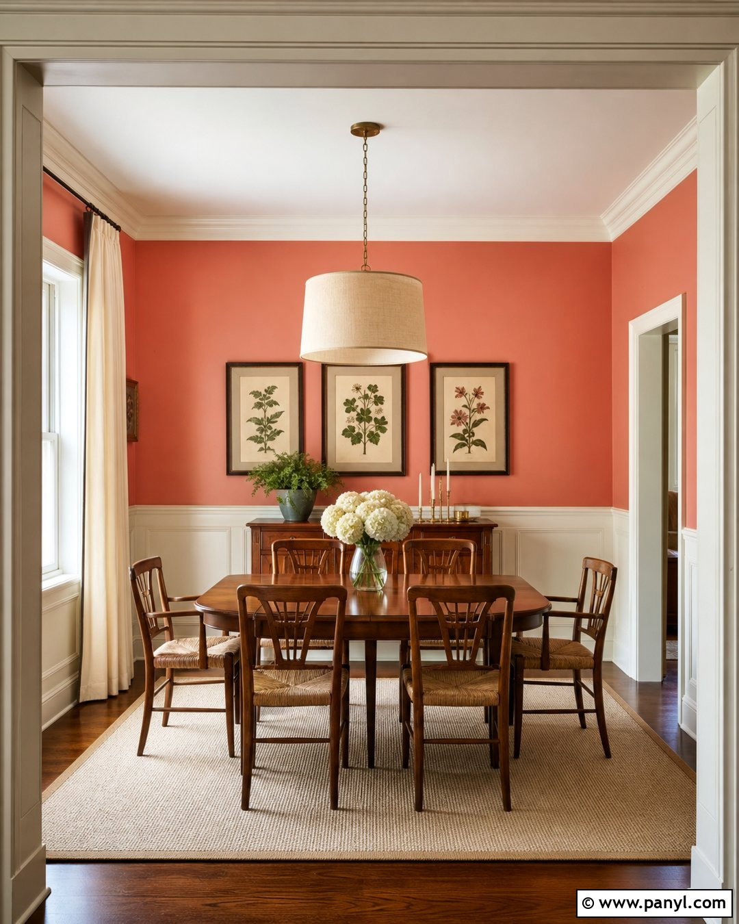 Melon Walls With Cream Wainscoting - 20 Melon Walls