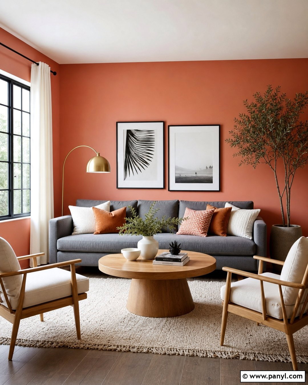 Melon Walls With Gray Upholstery - 20 Melon Walls