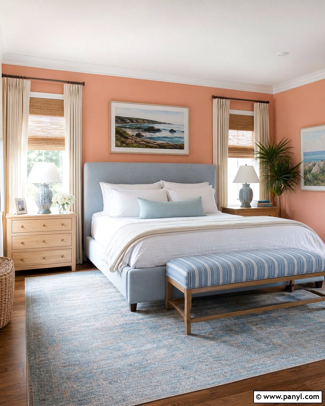 Melon Walls With Light Blue Decor - 20 Melon Walls