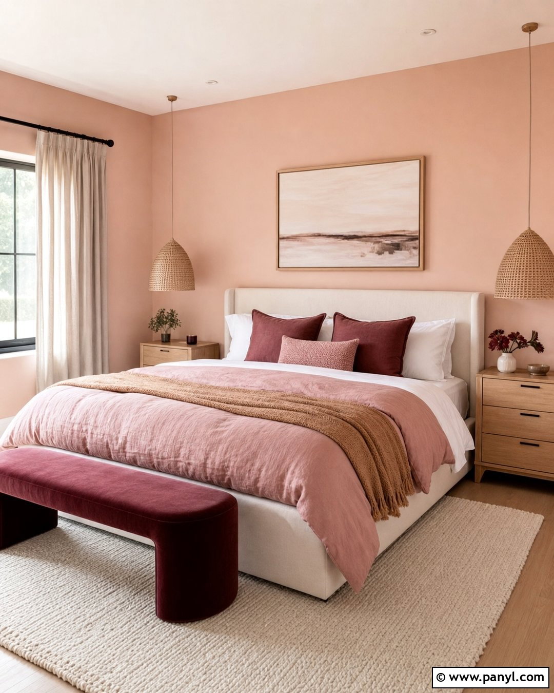 Melon Walls With Pink Bedding - 20 Melon Walls