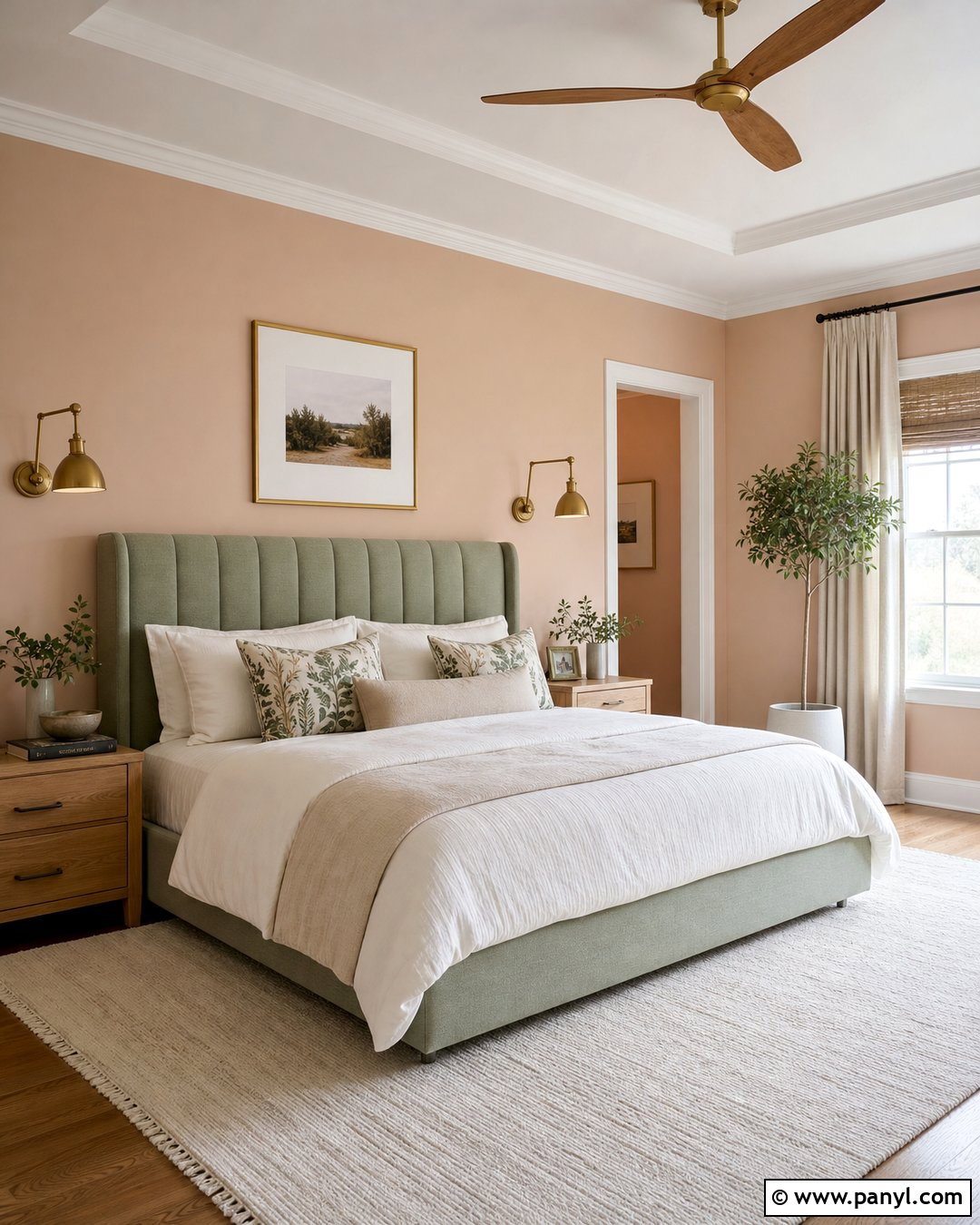 Melon Walls With Sage Green Decor - 20 Melon Walls
