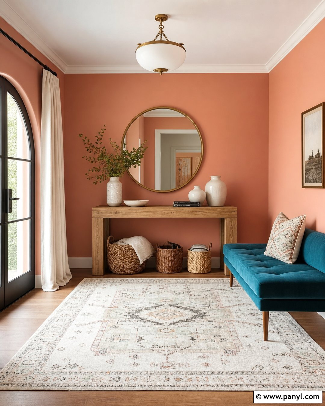 Melon Walls With Teal Accents - 20 Melon Walls