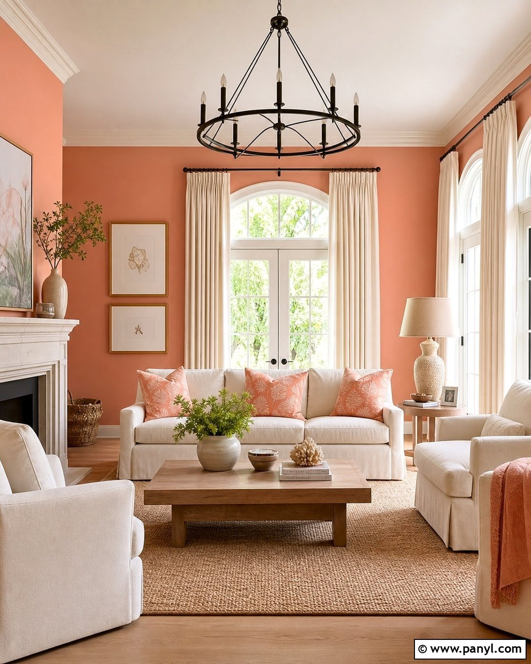 Melon Walls With Warm White Furniture - 20 Melon Walls