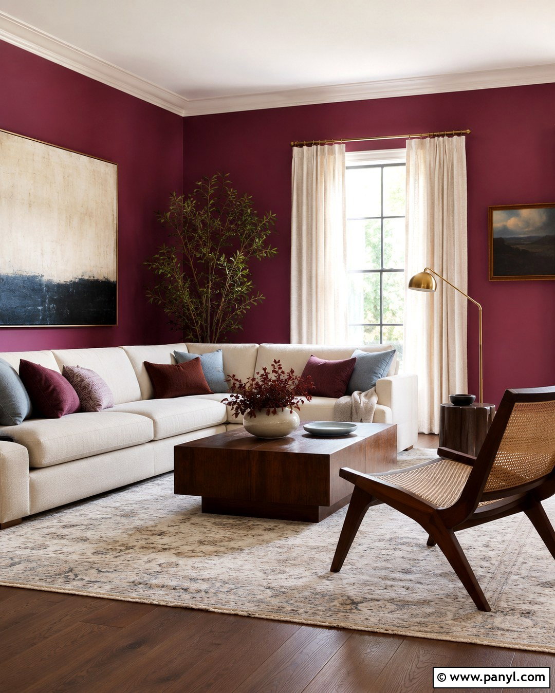 Melrose Pink Living Room With Cream Sofa - 20 Melrose Pink Wall Ideas