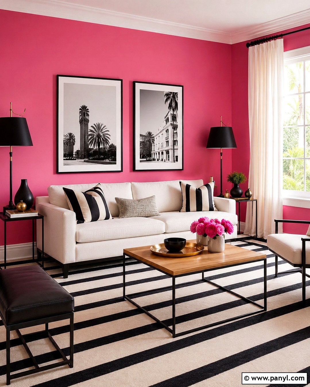 Melrose Pink Wall With Black And White - 20 Melrose Pink Wall Ideas