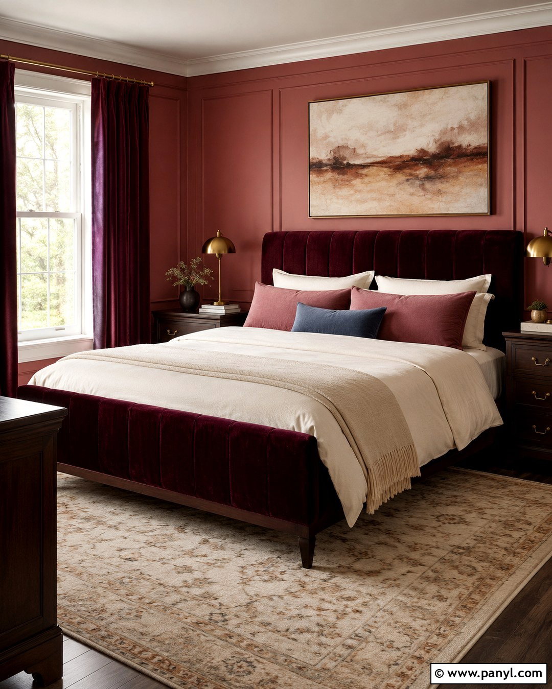 Melrose Pink Wall With Burgundy - 20 Melrose Pink Wall Ideas