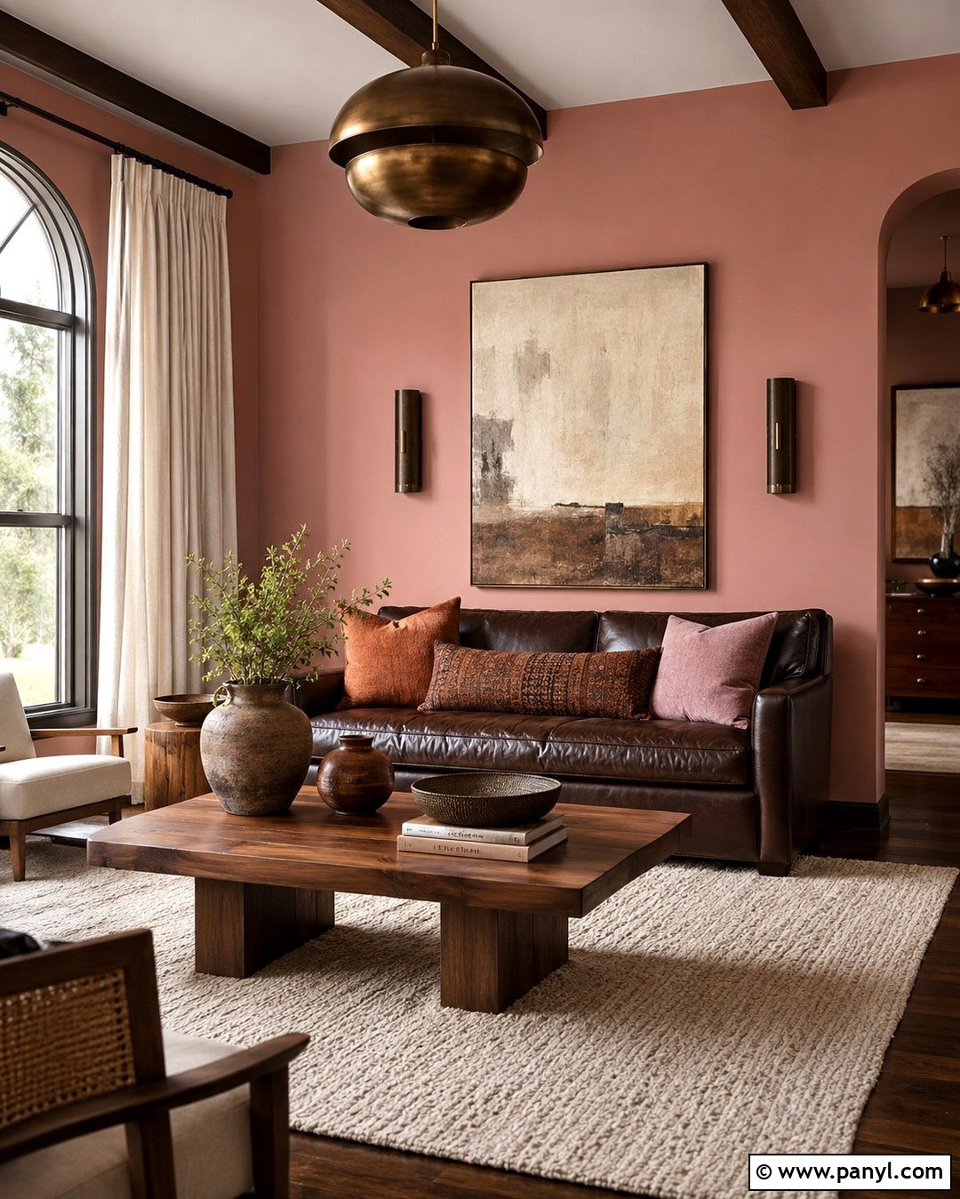 Melrose Pink Wall With Chocolate Brown - 20 Melrose Pink Wall Ideas