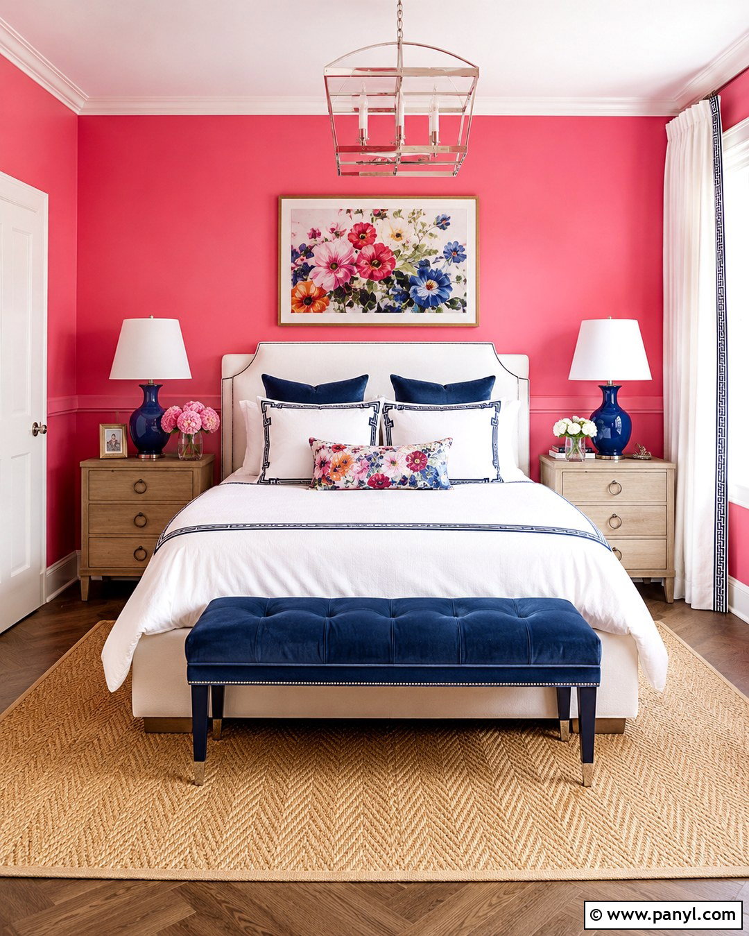 Melrose Pink Wall With Cobalt Blue - 20 Melrose Pink Wall Ideas