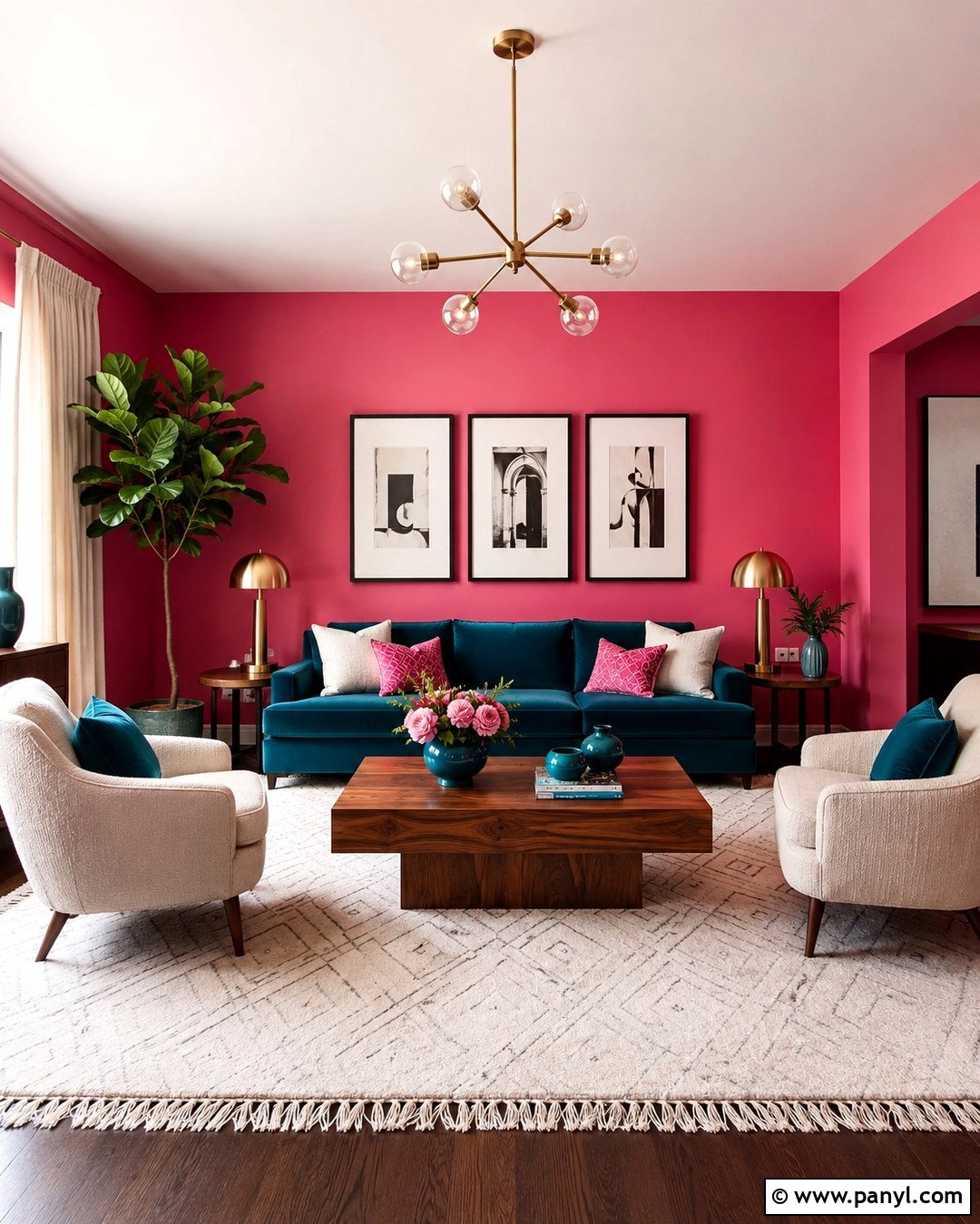 Melrose Pink Wall With Teal - 20 Melrose Pink Wall Ideas
