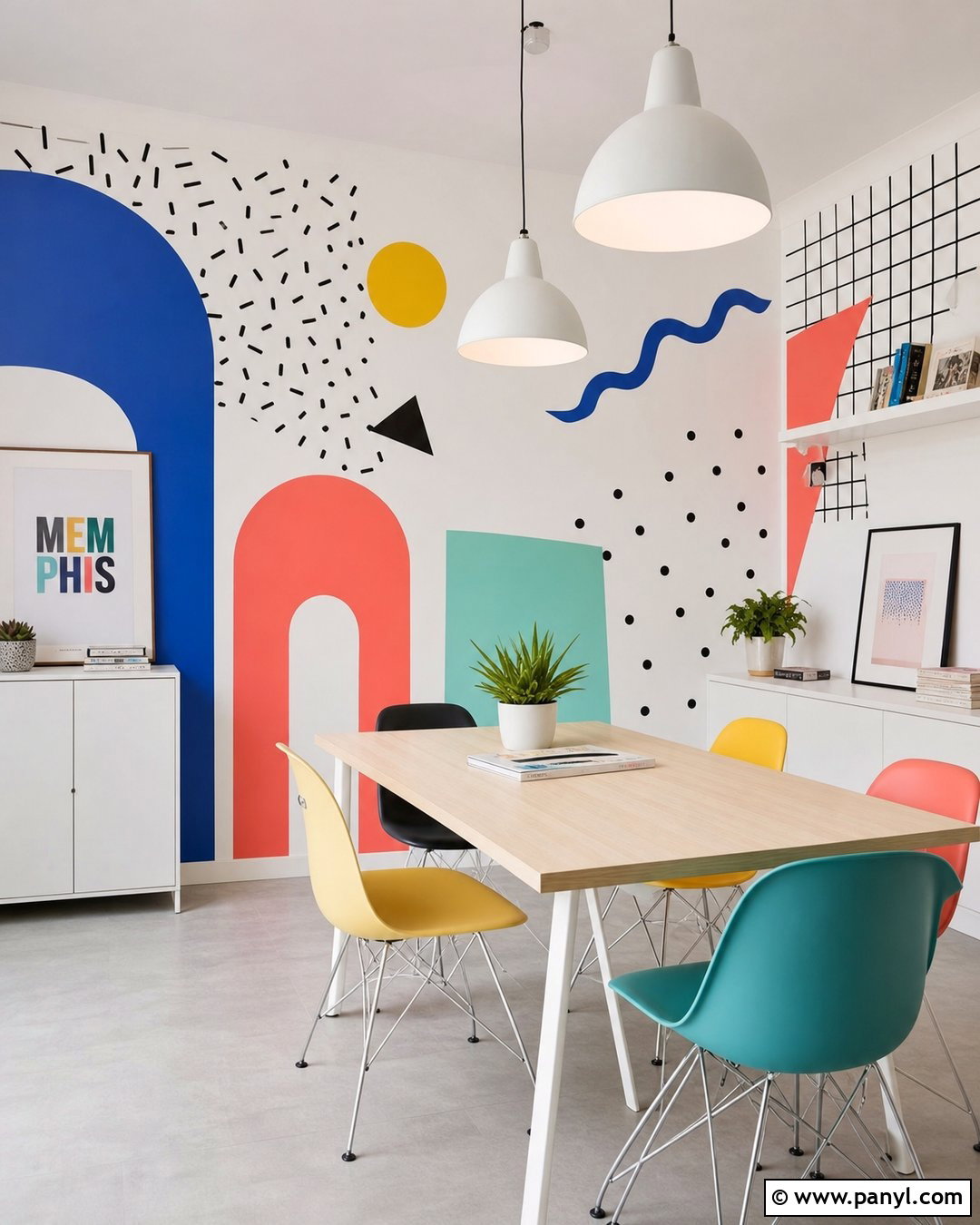 Memphis Retro Wall Paint - 30 retro wall paint ideas