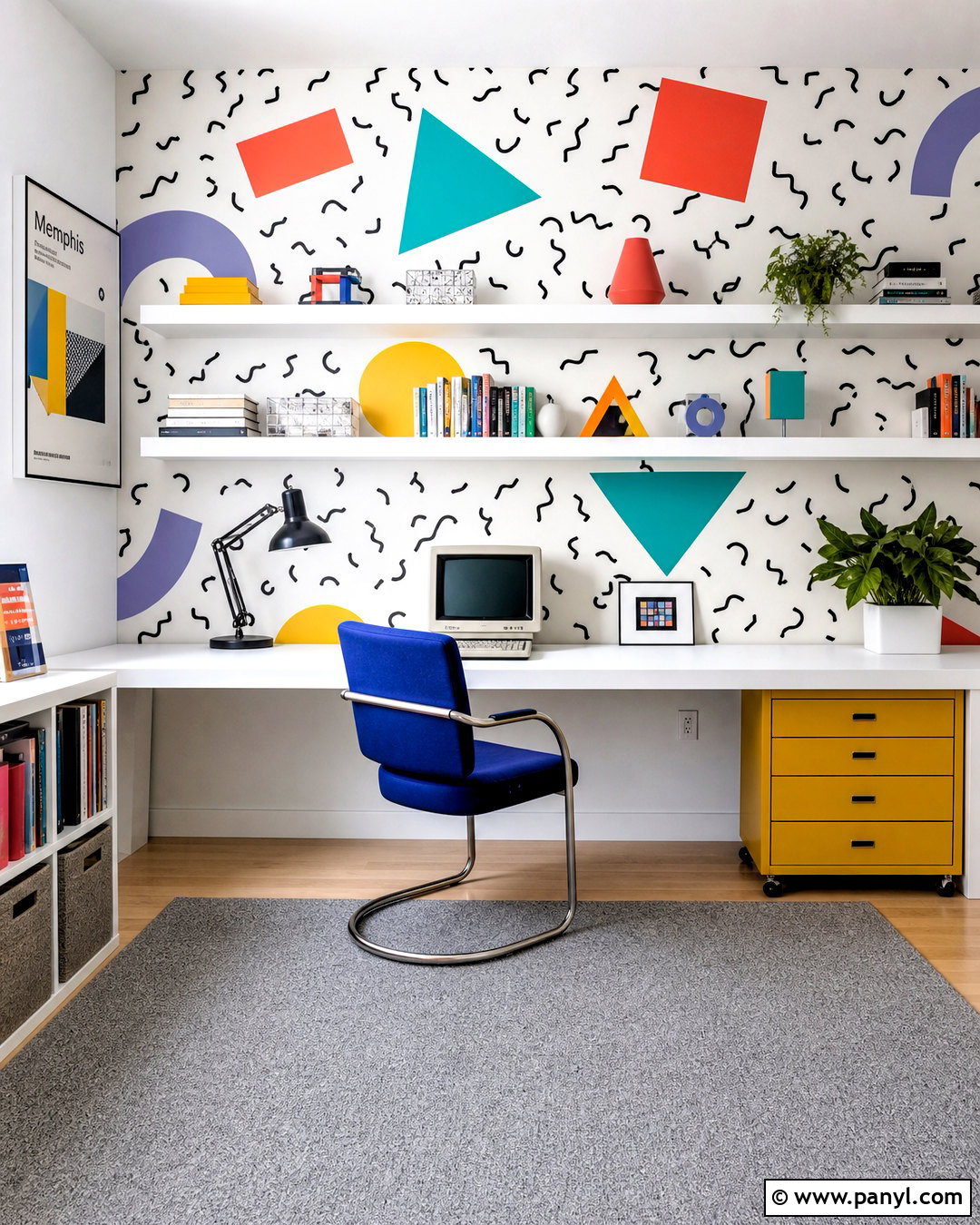 Memphis Wall Mural - 20 retro wall mural ideas
