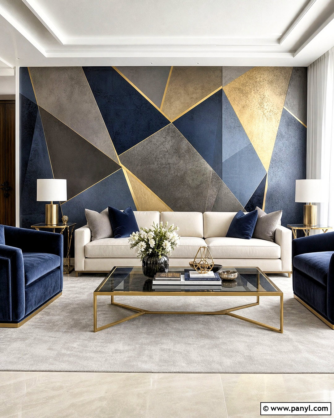Metallic Abstract Accent Wall - 20 abstract accent wall ideas