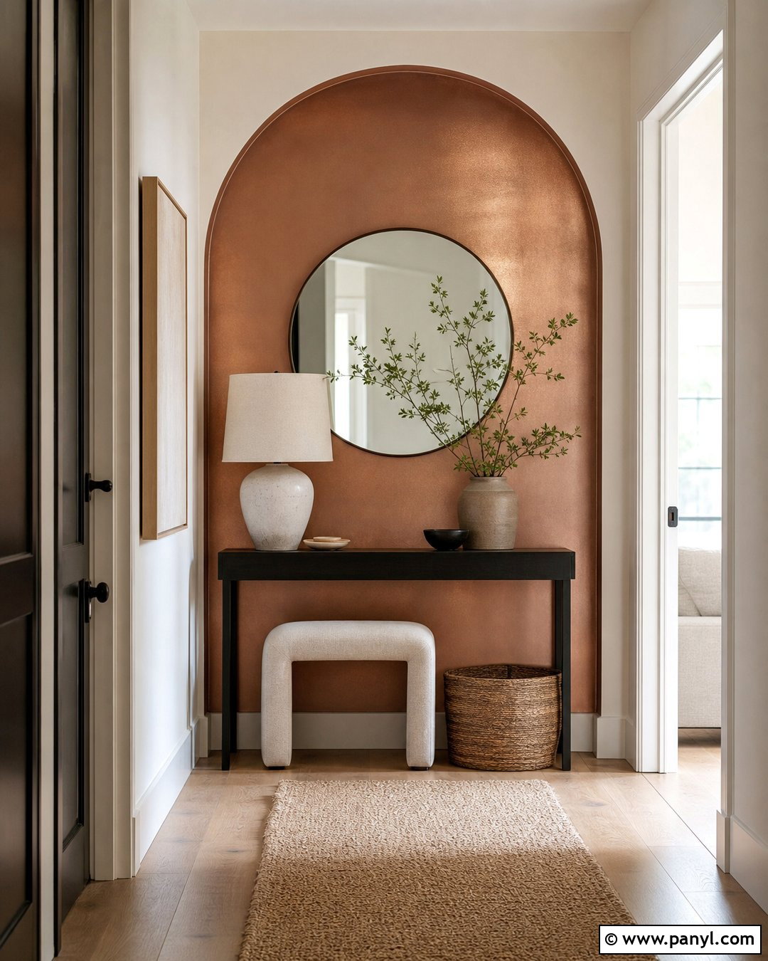 Metallic Arch Feature Wall - 20 Metallic Paint Feature Wall Ideas