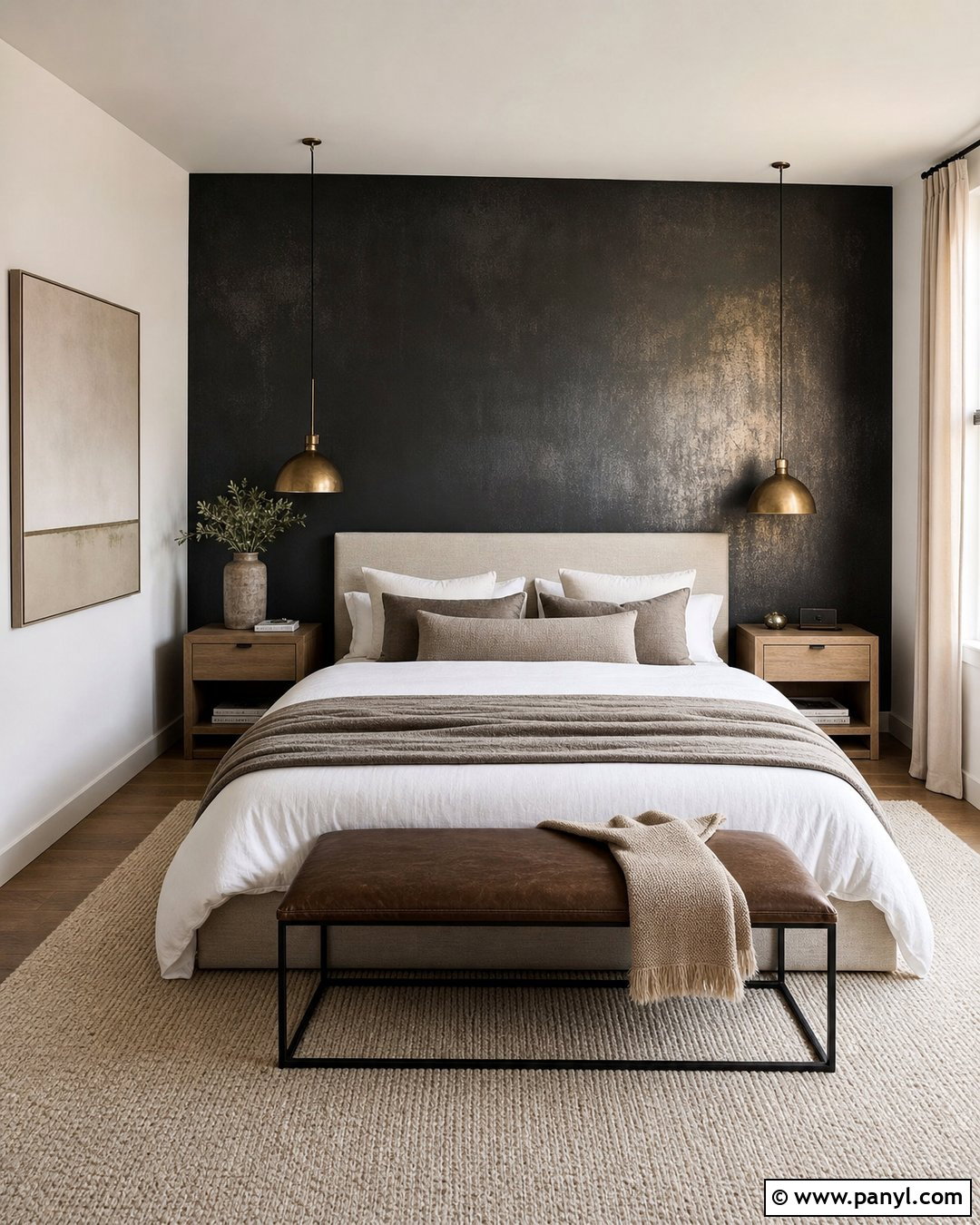 Metallic Black Wall Bedroom - 20 Metallic Black Wall Ideas