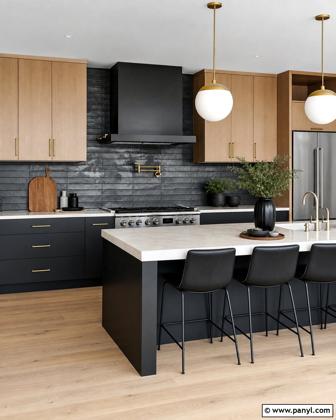 Metallic Black Wall Kitchen - 20 Metallic Black Wall Ideas