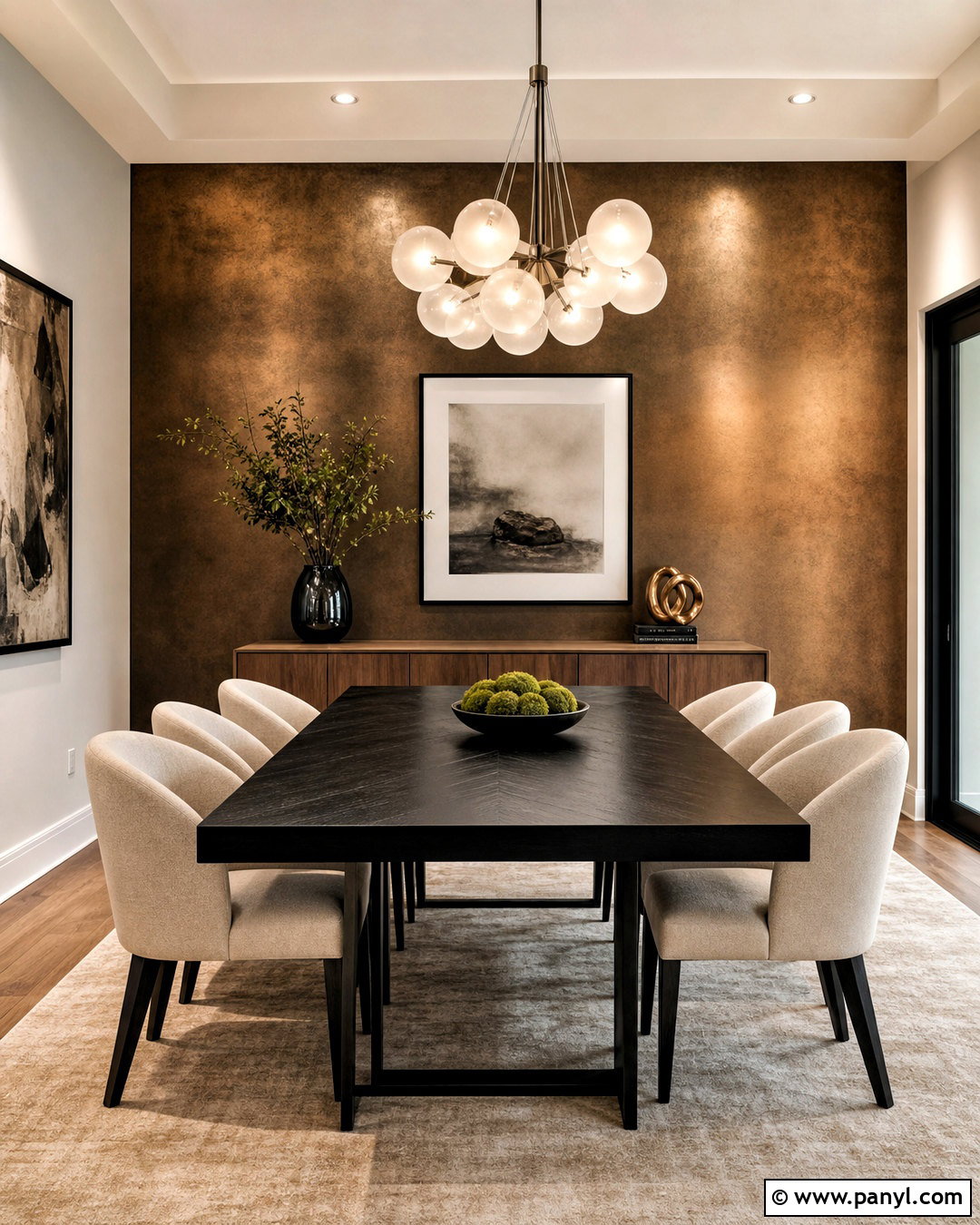 Metallic Bronze Dining Room Wall - 20 bronze wall ideas