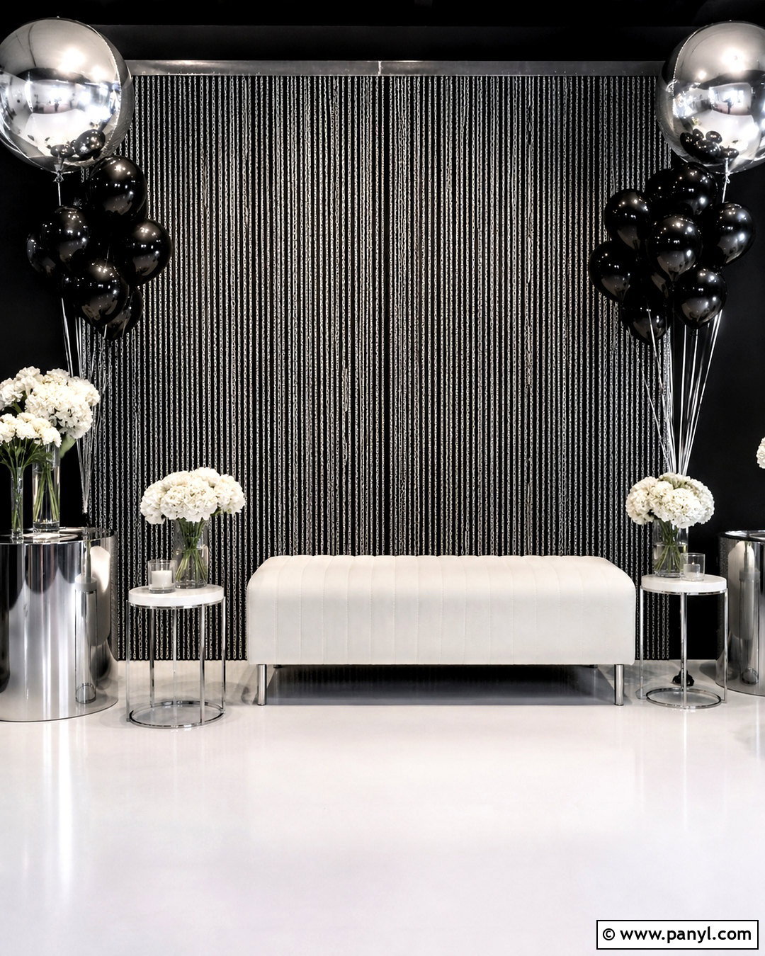 Metallic Chain Curtain Backdrop - 20 metallic backdrop ideas