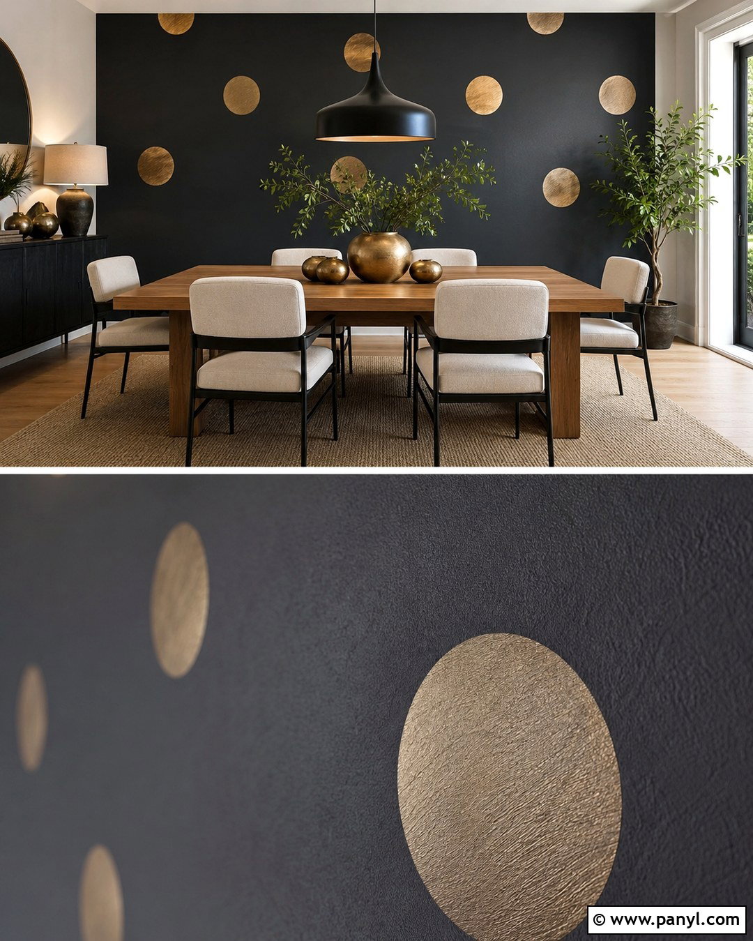 Metallic Dot Dining Room Wall - 20 Painting Dots On Walls