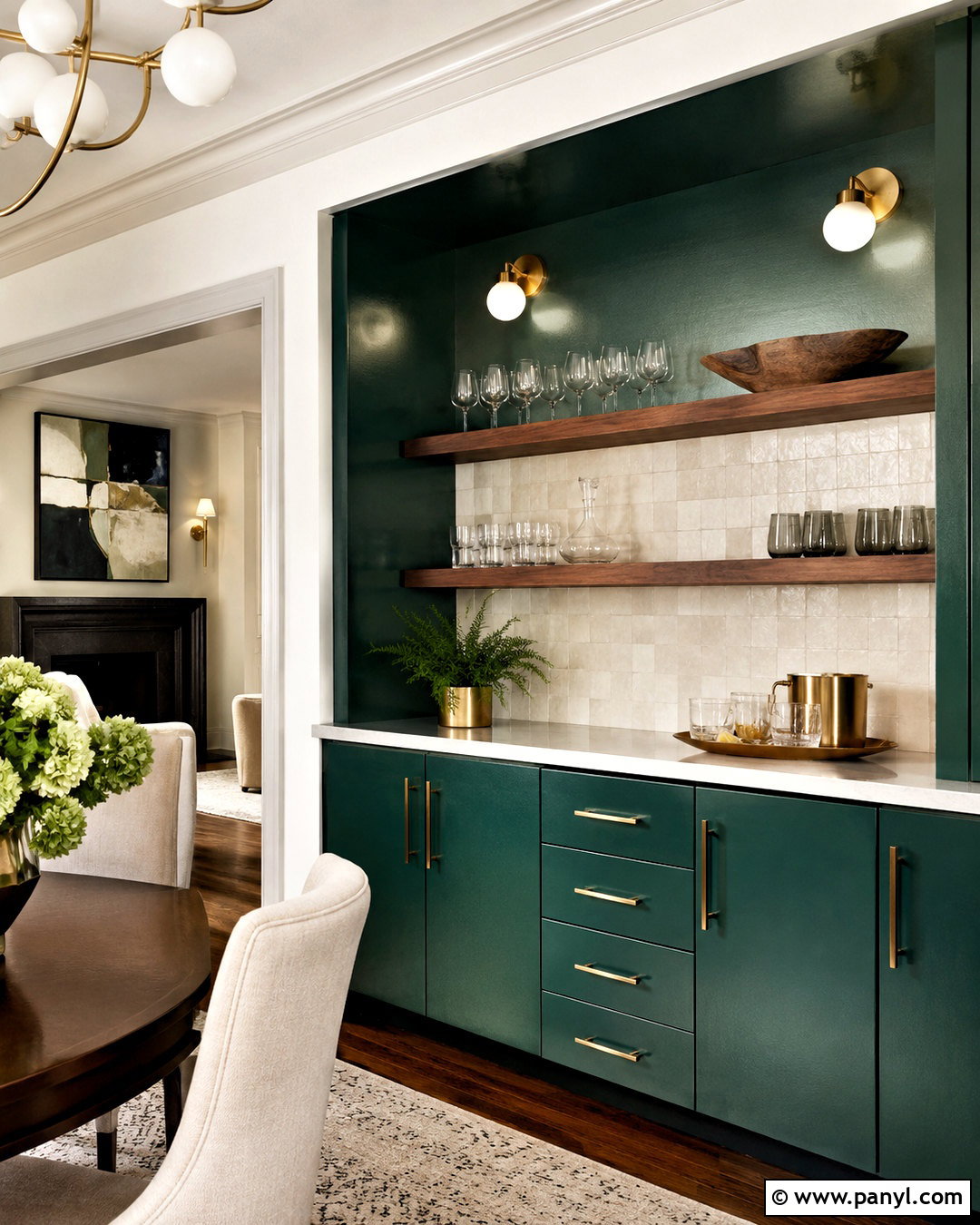 Metallic Emerald Paint Home Bar Cabinet - 20 metallic paint colors