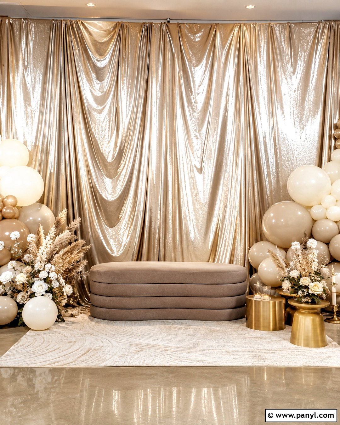 Metallic Fabric Backdrop - 20 metallic backdrop ideas