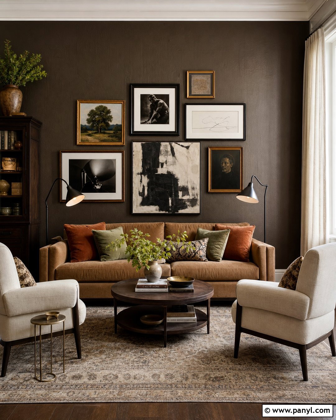 Metallic Gallery Living Room Wall - 35 metallic paint walls