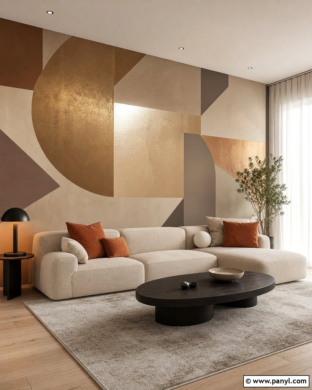 Metallic Geometric Paint Wall - 20 Metallic Paint Feature Wall Ideas
