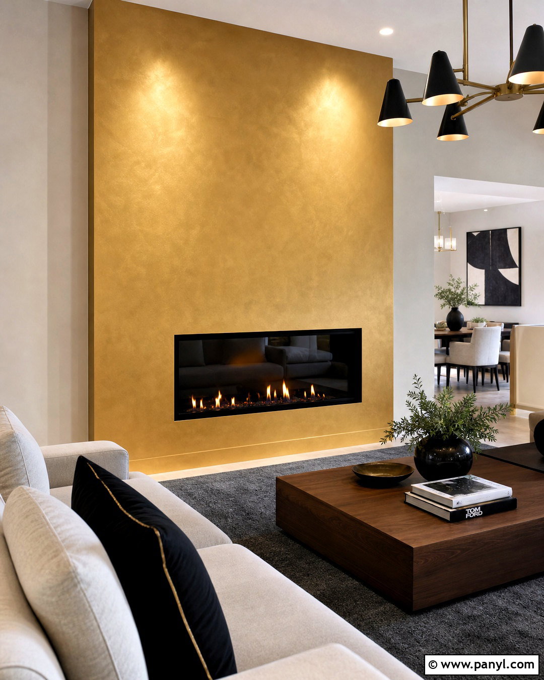 Metallic Gold Paint for Accent Walls - 20 gold paint colors for walls