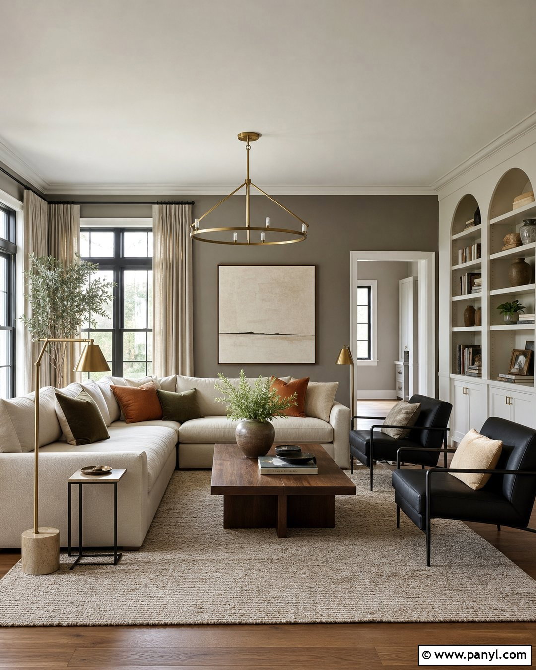 Metallic Greige Living Room Wall - 35 metallic paint walls