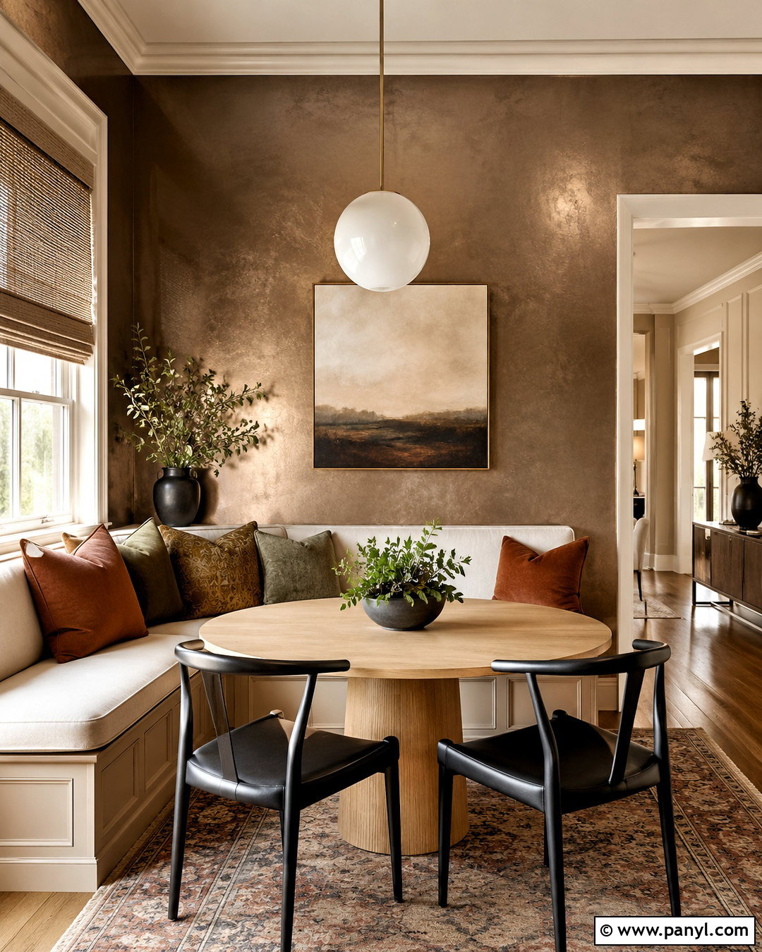 Metallic Mocha Paint Dining Nook - 20 metallic paint colors