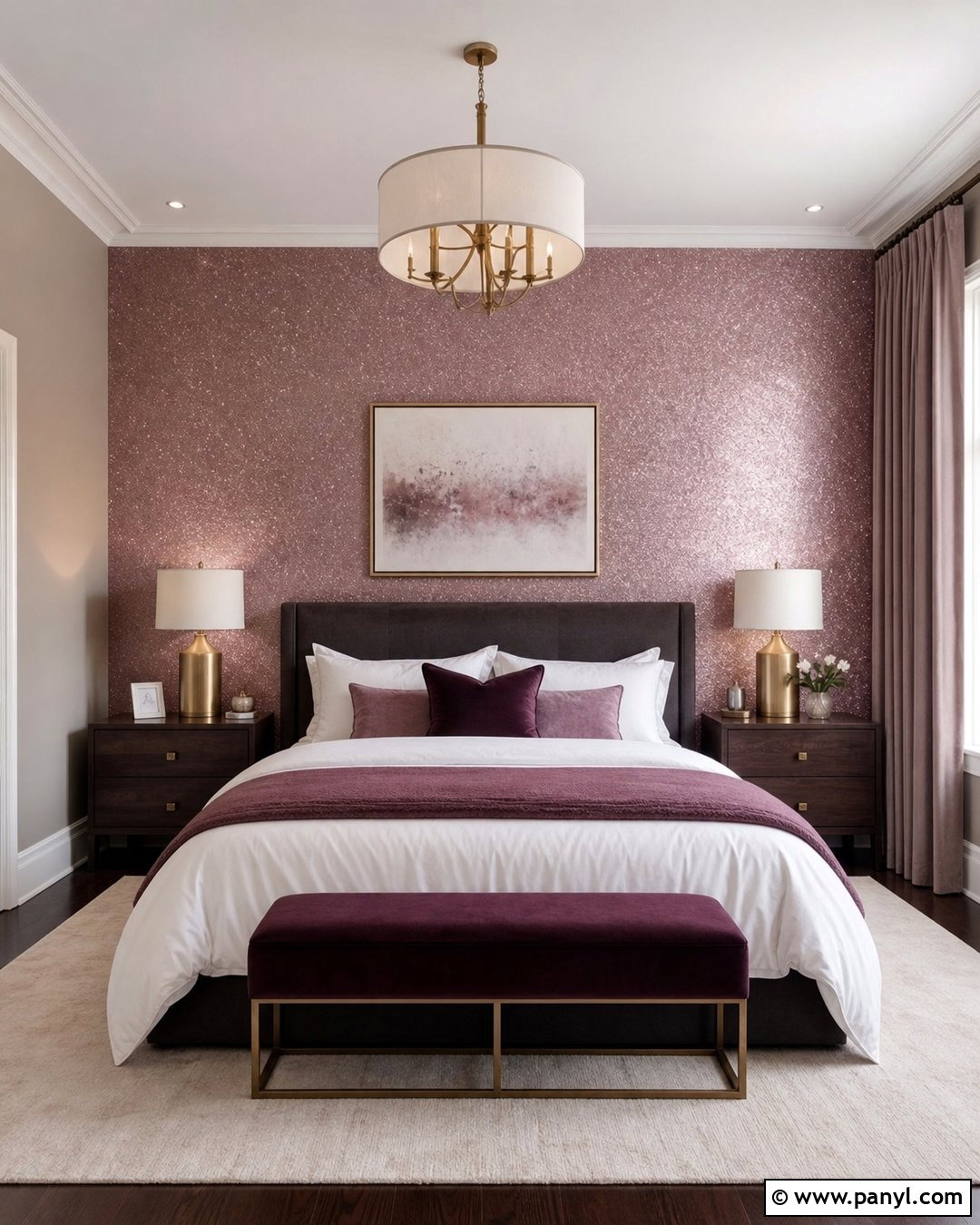 Metallic Pink Sparkle Guest Bedroom Wall - 20 Pink Sparkle Paint For Walls