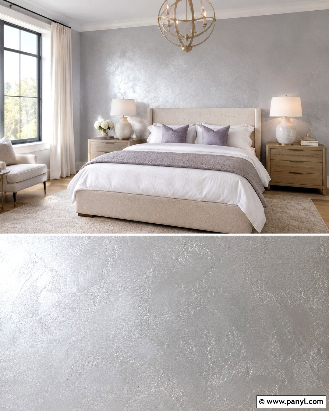 Metallic Silver Bedroom Wall - 20 Metallic Silver Paint Walls