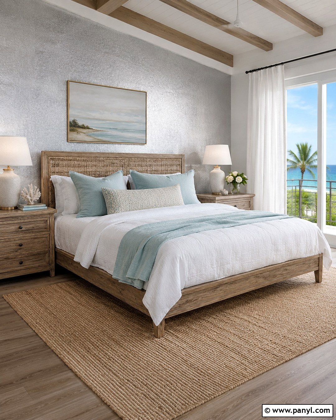 Metallic Silver Coastal Bedroom Wall - 20 Metallic Silver Paint Walls
